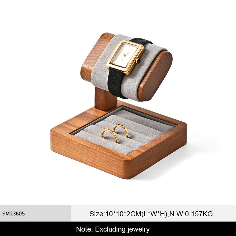 Solid Wood Watches Display Stands Base Watch Necklace Bracelet Organizer Rack Bangle Scrunchie Headband Showcase Stands