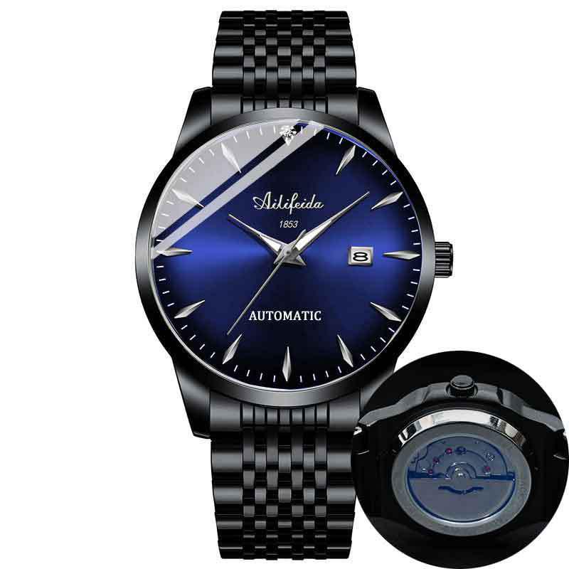 Aili Feida Men's Luminous Quartz Watch with Transparent Back and Hollow Design – Hot Selling On Douyin.