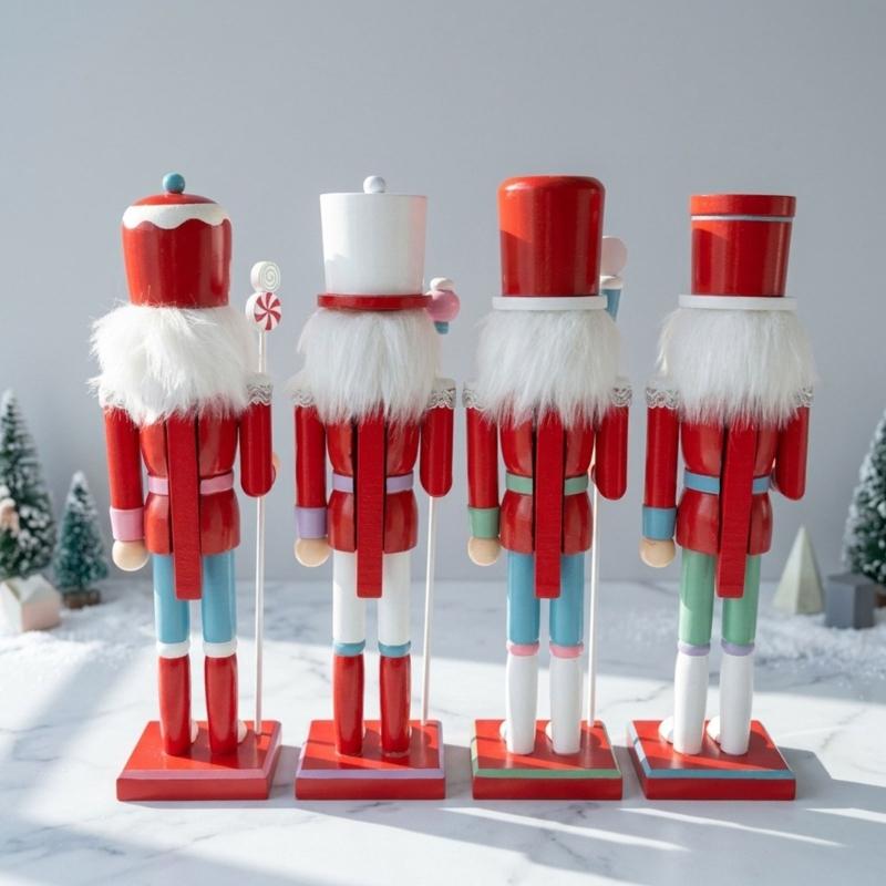 Christmas Nutcrackers Figures,Handmade Wooden Soldier Christmas Decorations Traditional Nutcrackers Decorations Gift