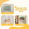 Stair Safety Gate, Barrier Gate Without Drilling, with Automatic Closing, for Kids, Kitchen, Stairs, 76-80 X 76 Cm, White