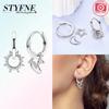 Authentic copper Colored Zircon Earring Star Shape Moon Fourleaf Shamrock Butterfly Knot Zircon Earring Women Gift Accessory Jewellery