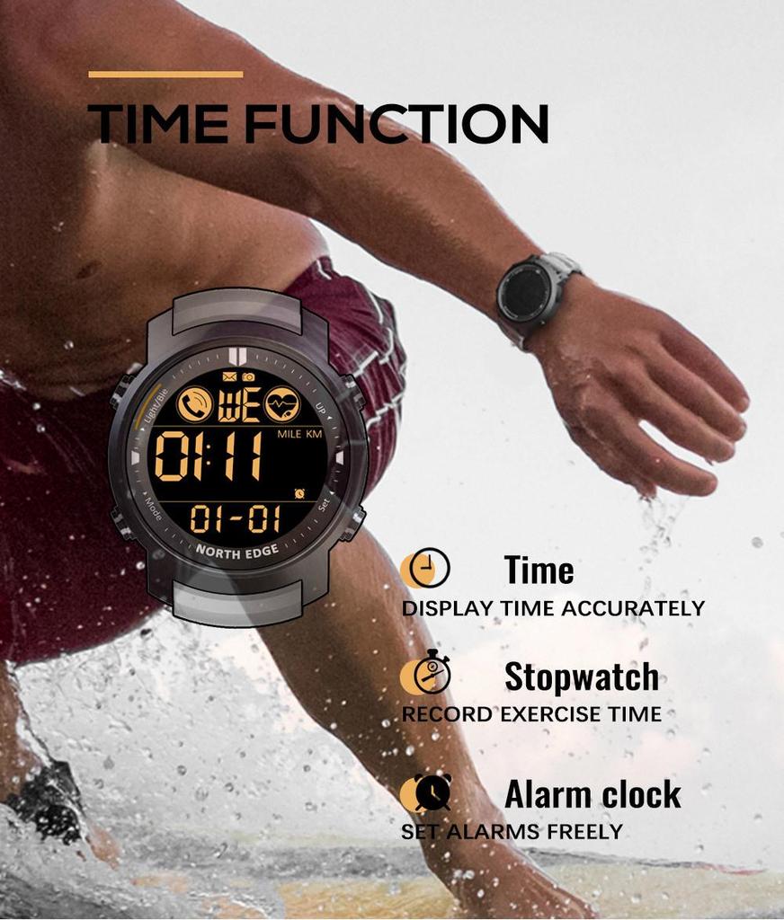 Bluetooth Waterproof Military Watch 100M - NORTH EDGE