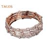 Adjustable Opening Alloy Bracelet Shiny Rhinestones Multi Layer Design Bangle Wristband Wrist Jewelry