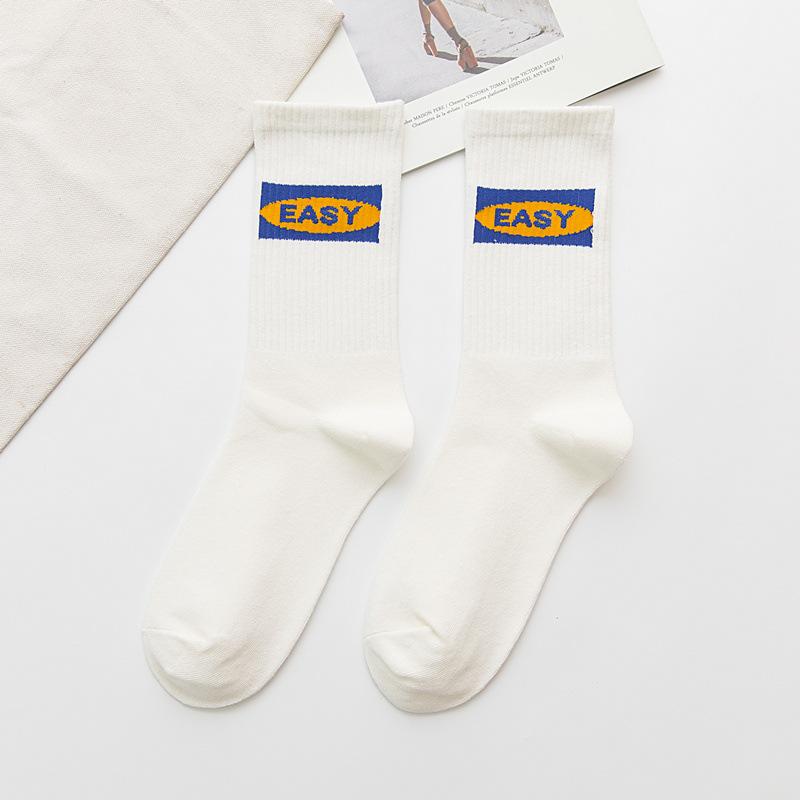 Korean style fashion Harajuku street hip hop socks unisex fun men's socks happy skateboard Chinese character letter ladies socks