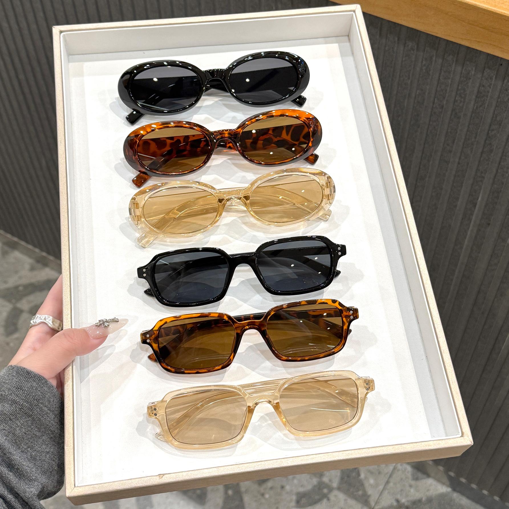 

6Pcs Retro Oval Frame Fashion Glasses, Suitable for Both Men and Women, Perfect for Everyday Wear and Street Photography