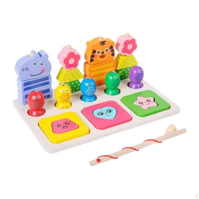 Holz Sortier- und Stapelspielzeug 3 in 1 Formensortierer für Jungen Mädchen Kinder Geschenk Tier