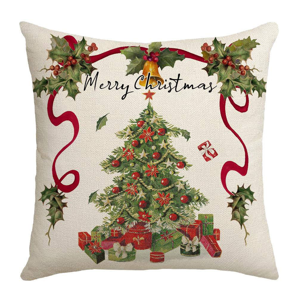 Christmas Digital Printed Christmas Tree Classic Red and Black Plaid Christmas Style Home Sofa Decoration Cushion Cushion