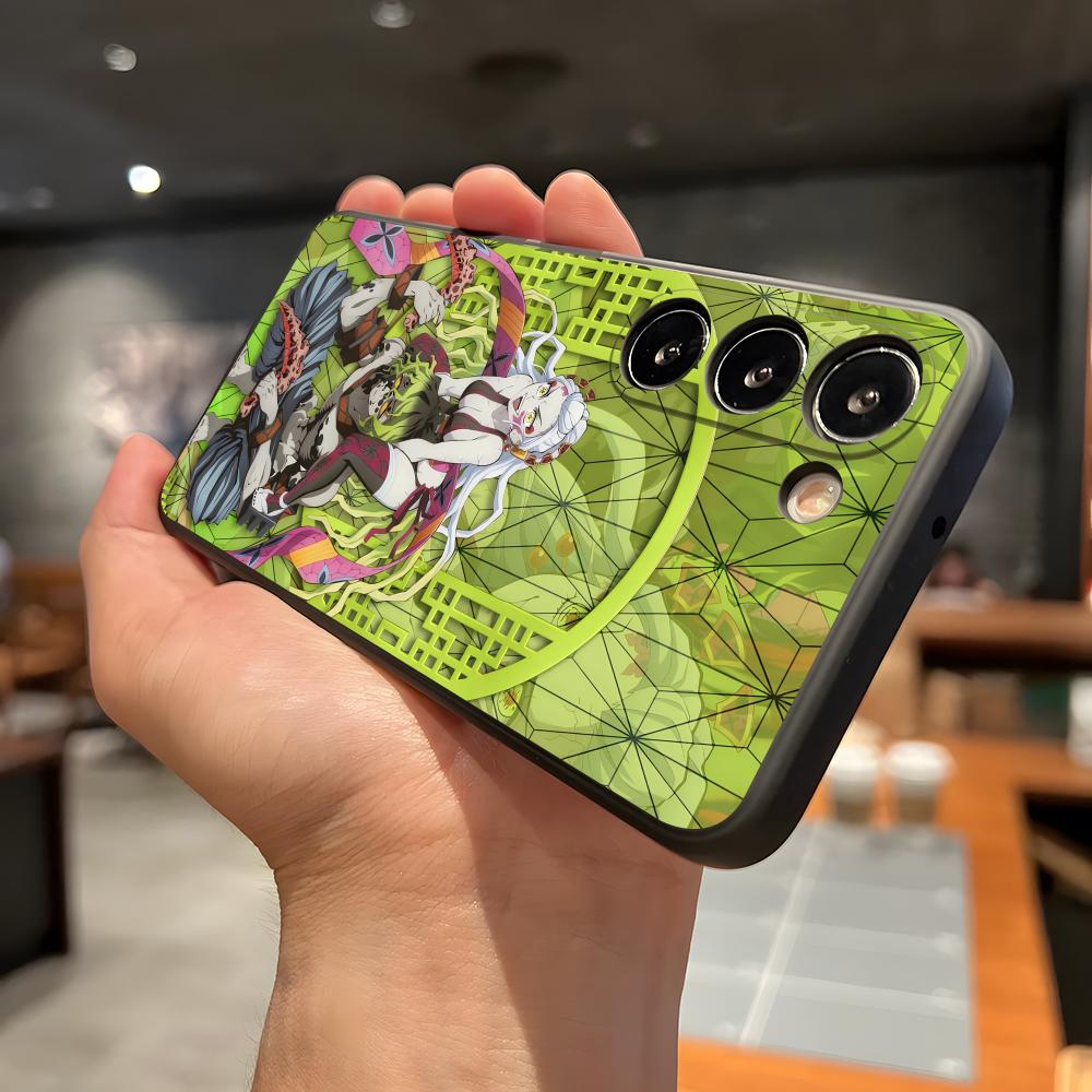 

D-Demon Slayer Daki G-Gyutaro Phone Case For Samsung A56 A36 A26 A16 A15 A25 A35 A55 A14 A34 A24 A54 Black Soft Shell Samsung A31 4G