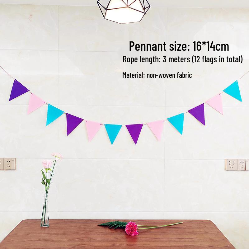 Outdoor Kindergarten Festival Flag Decoration - Non-woven Fabric Pull Flower Pennant