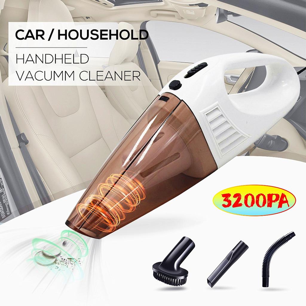 3-in-1 Tragbare Autostaubsauger, Wasserdichter Auto-Staubsammler, Handstaubsauger-Set mit Kabel (100W 3200pa Starke Saugkraft)