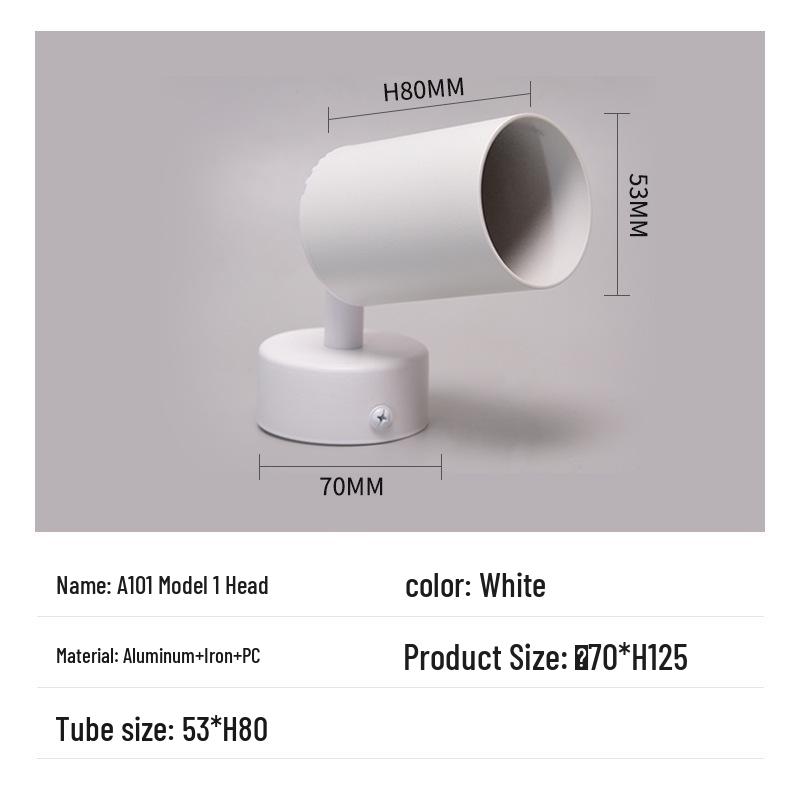 Dual & Triple-Head Ceiling-Mounted LED Track Spotlight with Adjustable Angle & Rotating Function for Cloakroom
