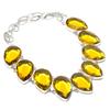 Citrine Pear Shape Gemstone Necklace Handmade Adjustable Chain Gift Jewelry 18"