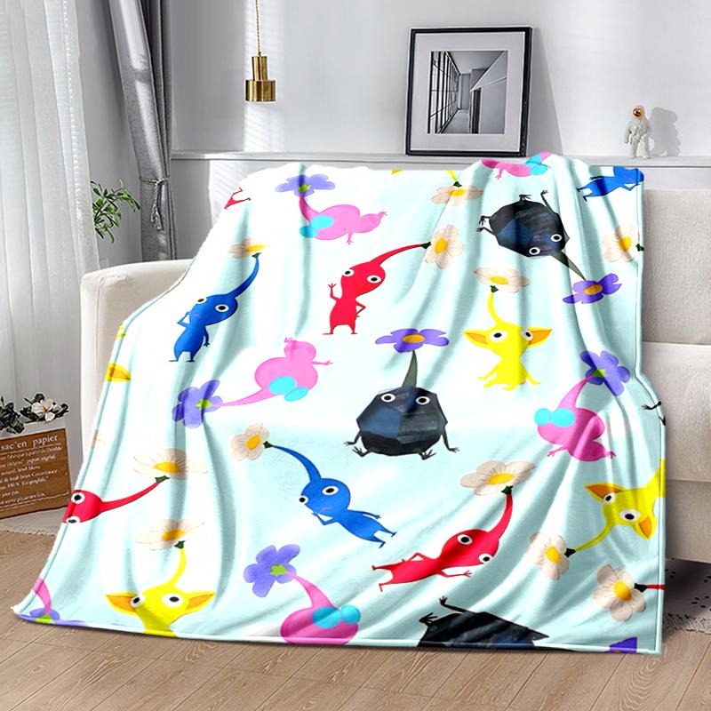 1 manta con diseño de estampado Pikmin, manta ligera para sofá, cama - Suave y cálida, regalo para todas las estaciones como Navidad, Halloween