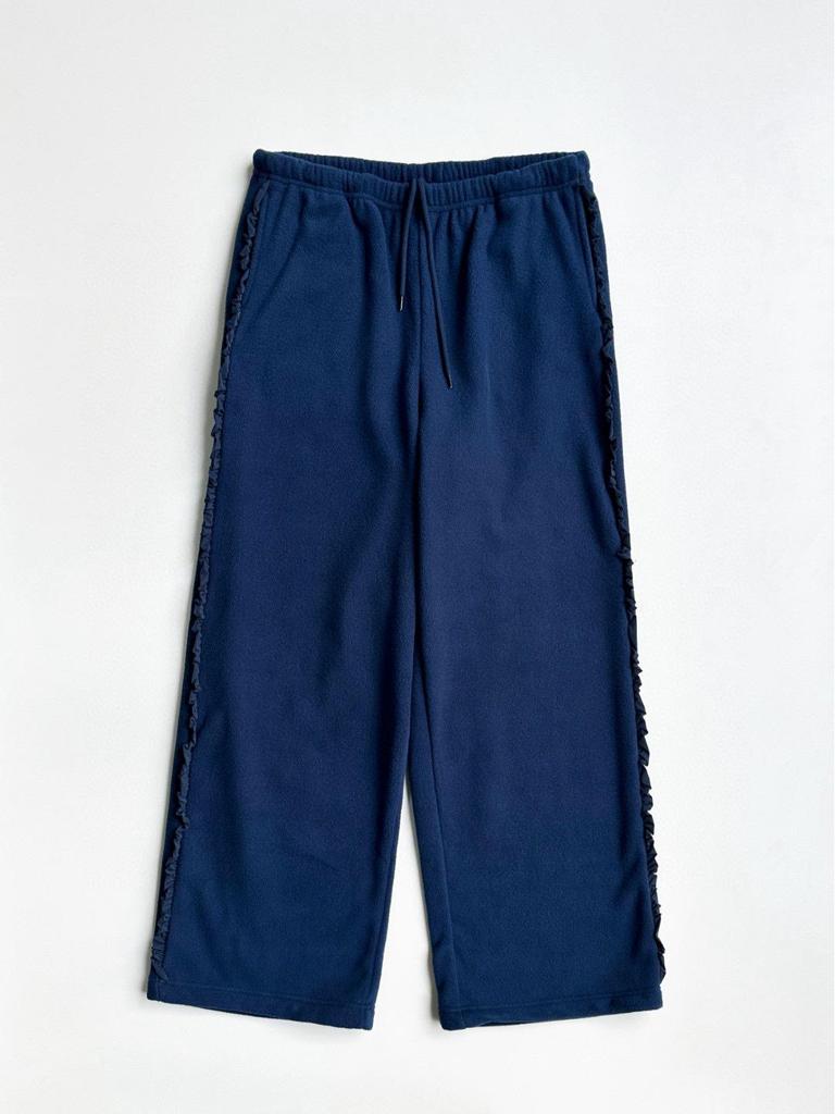 Available Korean Style Jennie Lace Patchwork Fleece Wide-Leg Casual Pants
