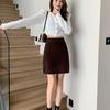 Thickened Autumn and Winter Mink Fur High Waisted Knitted Skirt for Women A-line Hip Hugging Short Skirt