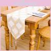 Elegant Hexagonal Yellow White Checkered Table Runner For Modern Christmas Decor