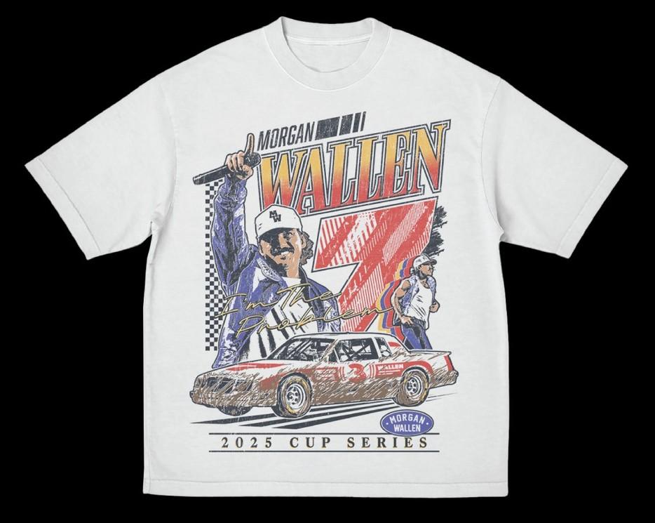 Morgan Wallen 2025 Racing Cup Series T-Shirt Size S-5XL Reprint Unisex T-Shirt XXXL