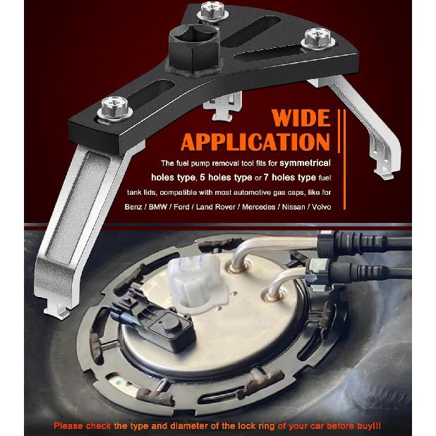 Universal Fuel Pump Removal Tool, 5.31" to 7.17" Adjustable Fuel Pump Lock Ring Tool, Fuel Tank Lock Ring Removal & taller Tool, Car Fuel Lid Tank