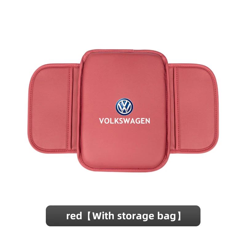 2026 Hot For Volkswagen VW Car Leather Armrest Pad Elbow Support Cushion For Volkswagen GTI Golf 6 7 8 Polo VW R-Line CC Passat