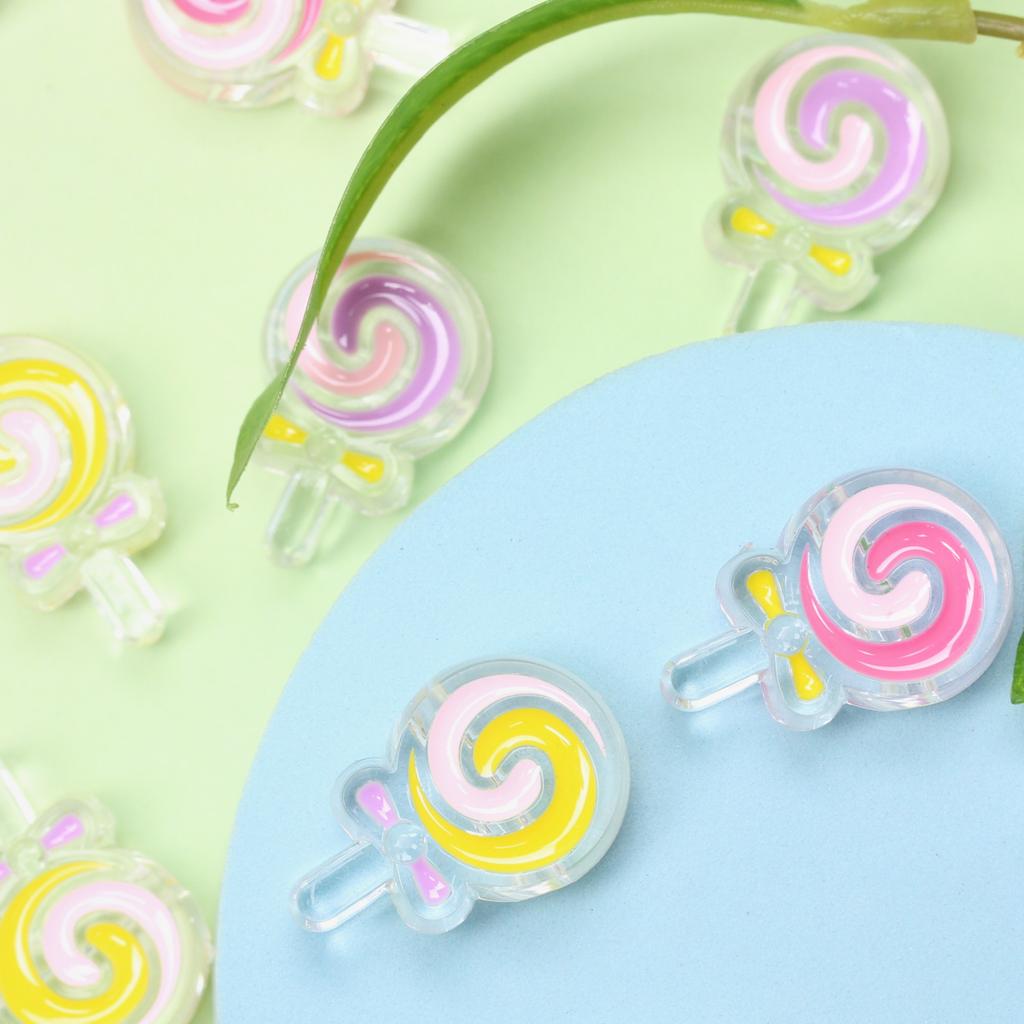 Perlen Armband Perlen DIY Handarbeit Kopf handgefertigt Acryl Lose Perlen Lollipop Tropf Öl Handykette Seil Material DIY Haarschmuck