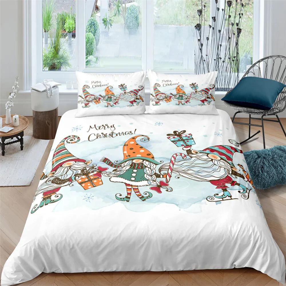 

Comforter Merry Christmas Bedding Set King Queen Full Twin Size Kids Cartoon Snow Comforter 2/3Pcs Polyester Comforter (quilt)-EU Single(135*200cm)3pcs