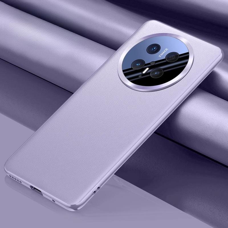 Suitable for Huawei Mate70pro+ Plain Leather Mobile Phone Case Full-inclusive Lens Mate70PRO Anti-fall Ultra-thin Protective Case