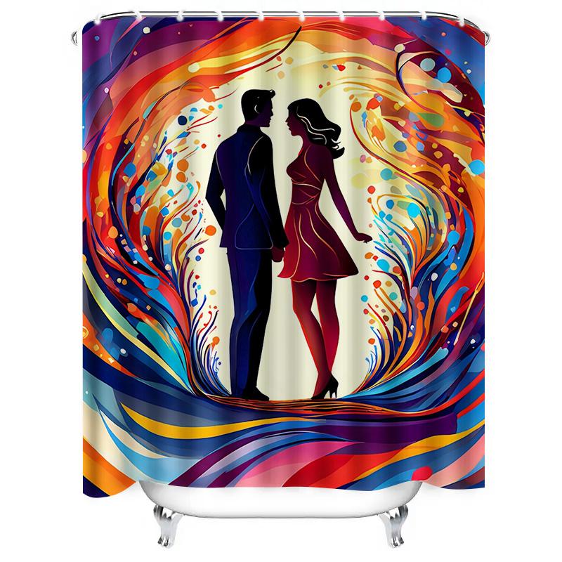 Colorful Harmony Artistic Waterproof Shower Curtain for Bathroom Decor, High-Quality Material and Easy To Clean