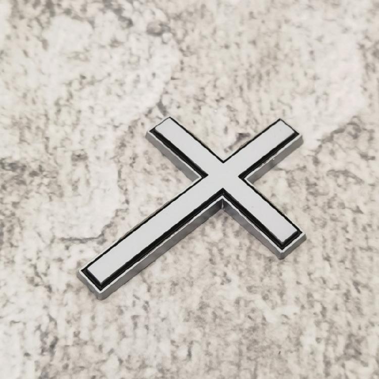 Modern Metal Crosses Car Emblem Fade Resistant Design Unique Vehicle Decoration Metal Auto Body Emblem