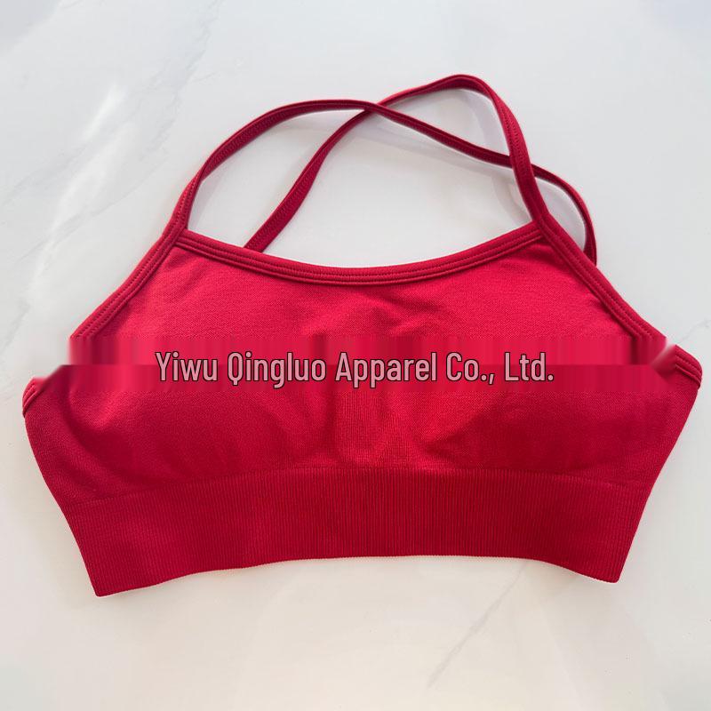 DFYNE Nahtloser Sport-BH mit Kreuzrücken aus Nylon-Spandex für Damen