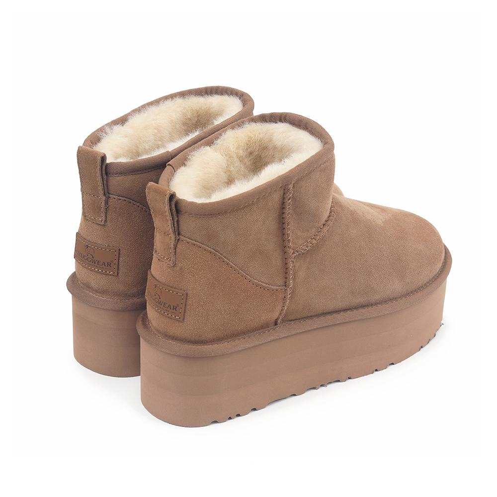Oz Ugg Wear Adult Classic Platform Ultra Mini Boots 5Cm Brown