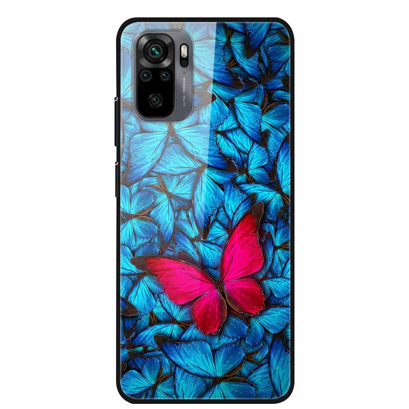 Edzett Üveg tok Redmi Note 10 Pro-hoz Fedél Kemény tok Xiaomi Redmi Note10 5G Telefon Tokhoz Note10 Pro Fundas TPU Lökhárító