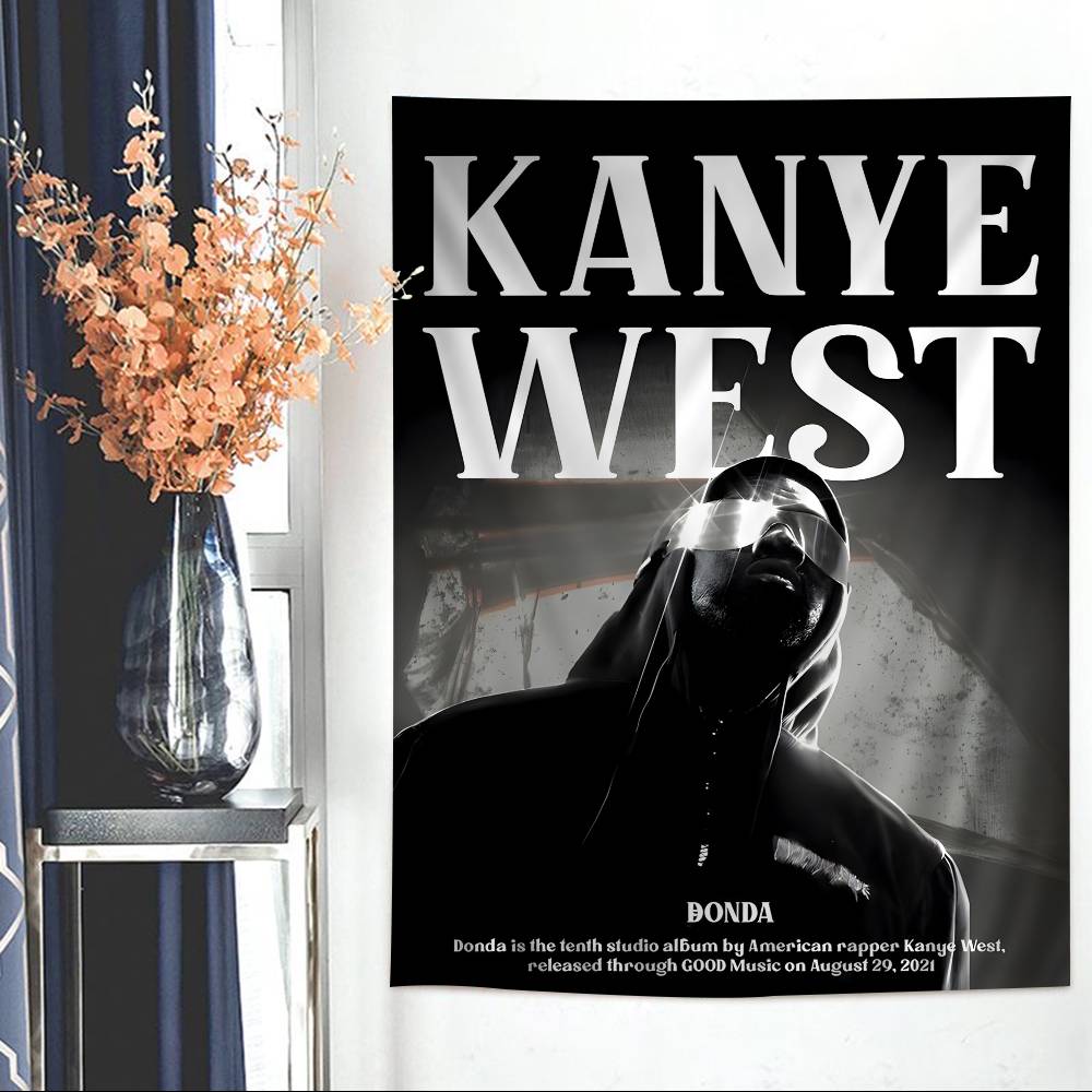 

KKanye WWest YYe Rapper Anime Tapestry Hippie Flower Wall Carpets Dorm Decor Cheap Hippie Wall Hanging 74x94cm(29x37in)