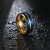 Blue Two-color Men's Ring Titanium Steel Jewelry European and American Men's Frosted Hand Jewelry