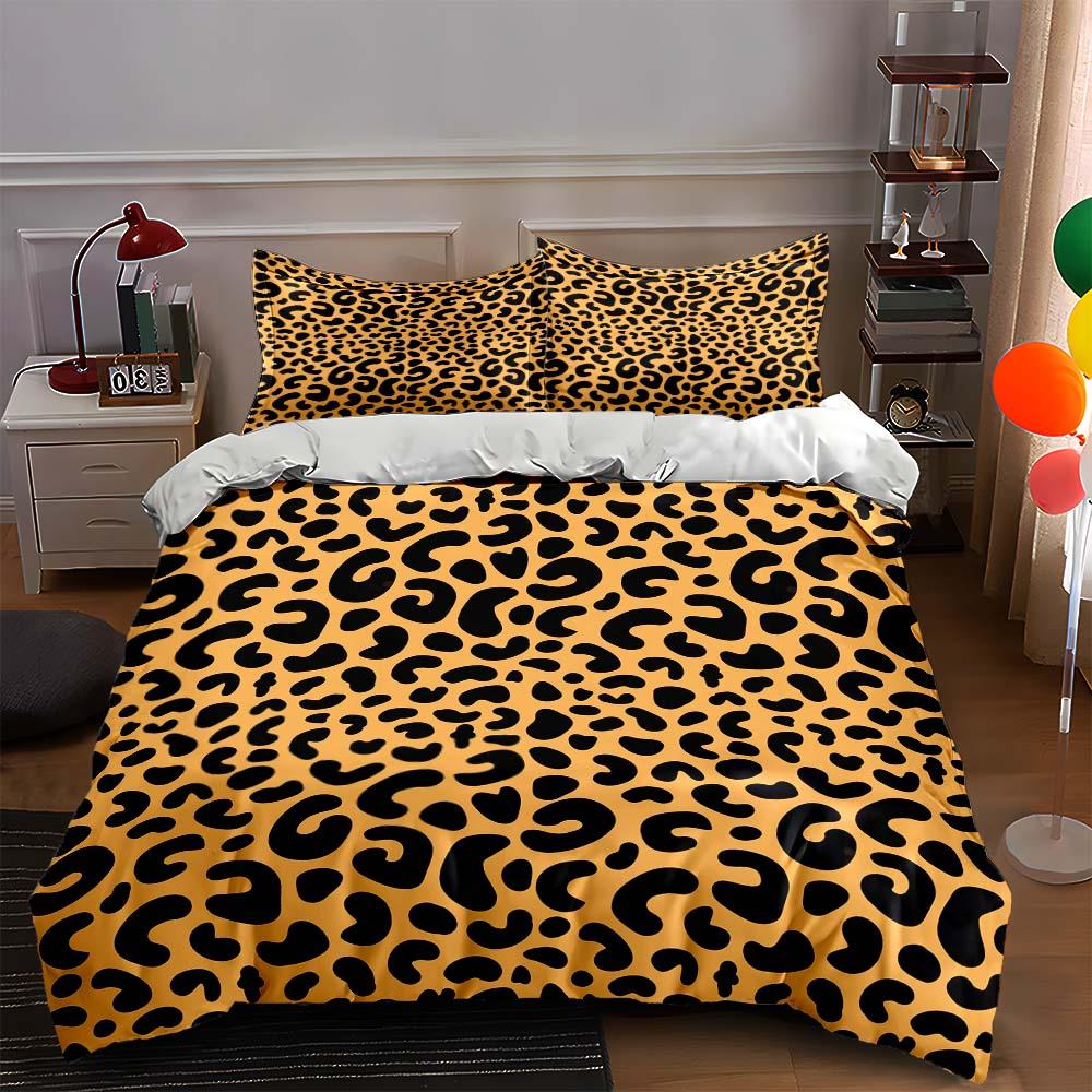 

Leopard print pattern. Bedding Duvet cover sets Duvet covers Pillowcases gifts (1 * Duvet Cover 2 * Pillowcases, without duvet insert) 135x200cm