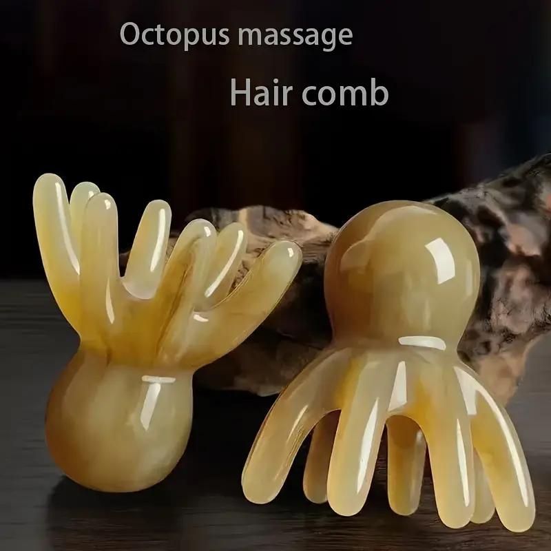 Octopus Scalp Massage Comb - Portable Head Therapy Brush for Acupoint & Meridian Stimulation