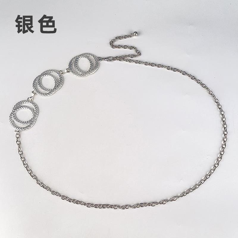 Women'S Round Metal Waist Chain Accessories Women'S Girdle Skinny Chain Skirt Dress Sweater Decorative Belt