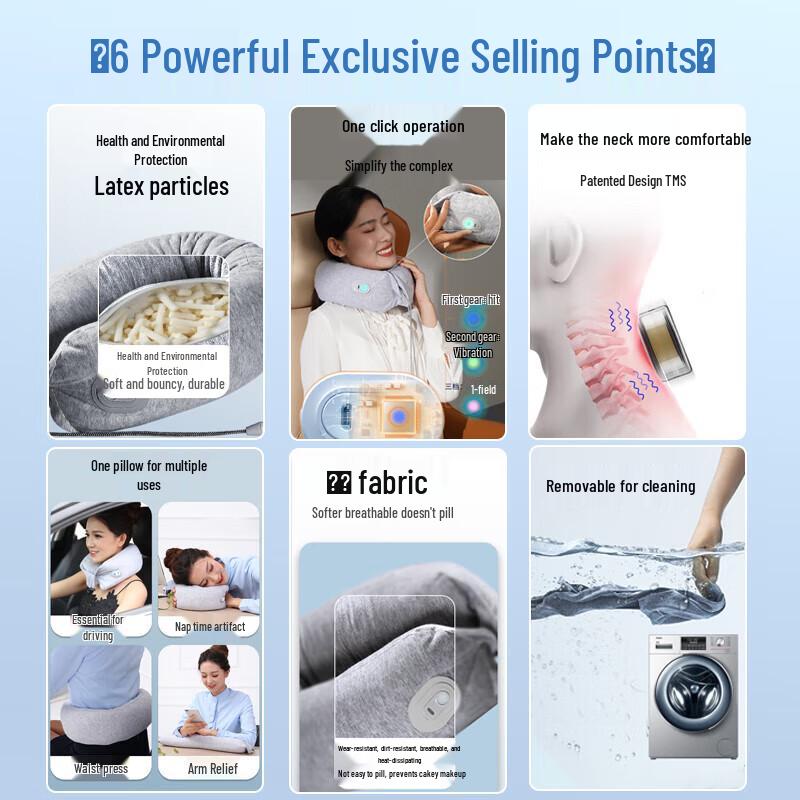 HEZHENG Portable U-shaped Neck and Shoulder Massager