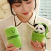 Cute Bamboo Tube Bag Pendant Plush Stuffed Kawaii Animal Pendant Panda Keychain  Backpack Decor