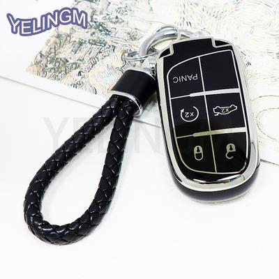5 przycisków TPU Pokrowiec na inteligentny kluczyk samochodowy dla Jeep Renegade Frand Cherokee Dodge Journey Charger Chrysler 200 300 300 Shell Fob