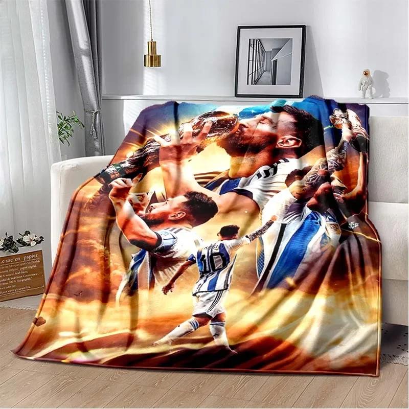Football Superstar L-Leo-Messi-i Flannel Adult and Children's Blanket Sofa Bed Decoration Blanket Portable Blanket Gift
