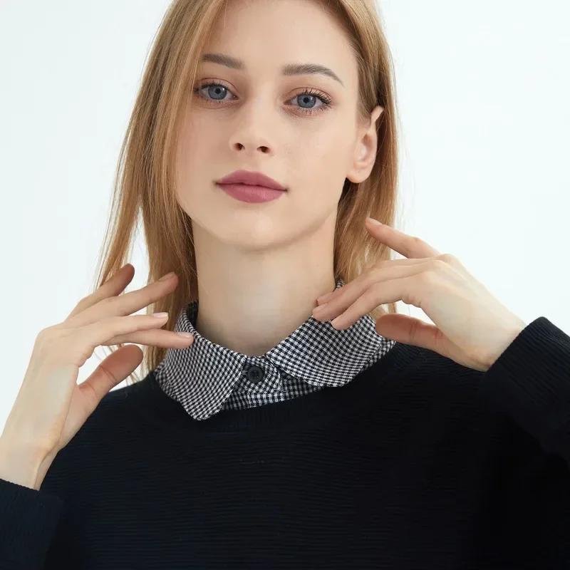 Women Lapel Button Shirt Detachable Fake Collar Shirt White Ruffles Stand False Collar Woman Removable Blouse Nep Kraagie
