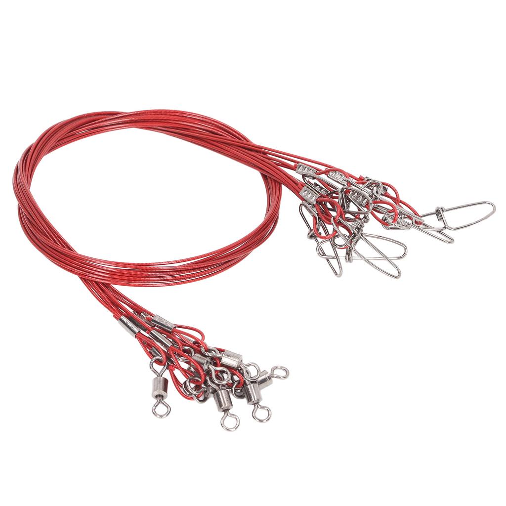 10Pcs 50cm Fishing Wire Rigs S Anti Bite Fishing Line S with Swivels Ine S