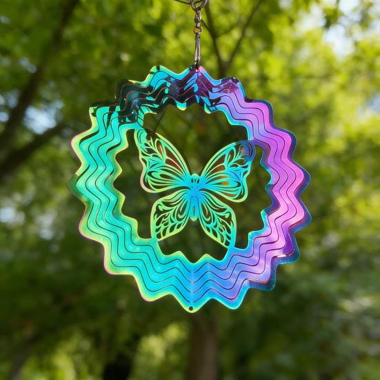 Yousheng Stainless Steel Reflective Wind Spinners, Outdoor Garden Decor, Sparkly Wind Spinner, Bird Deterrent to Scare Birds Away from Yard