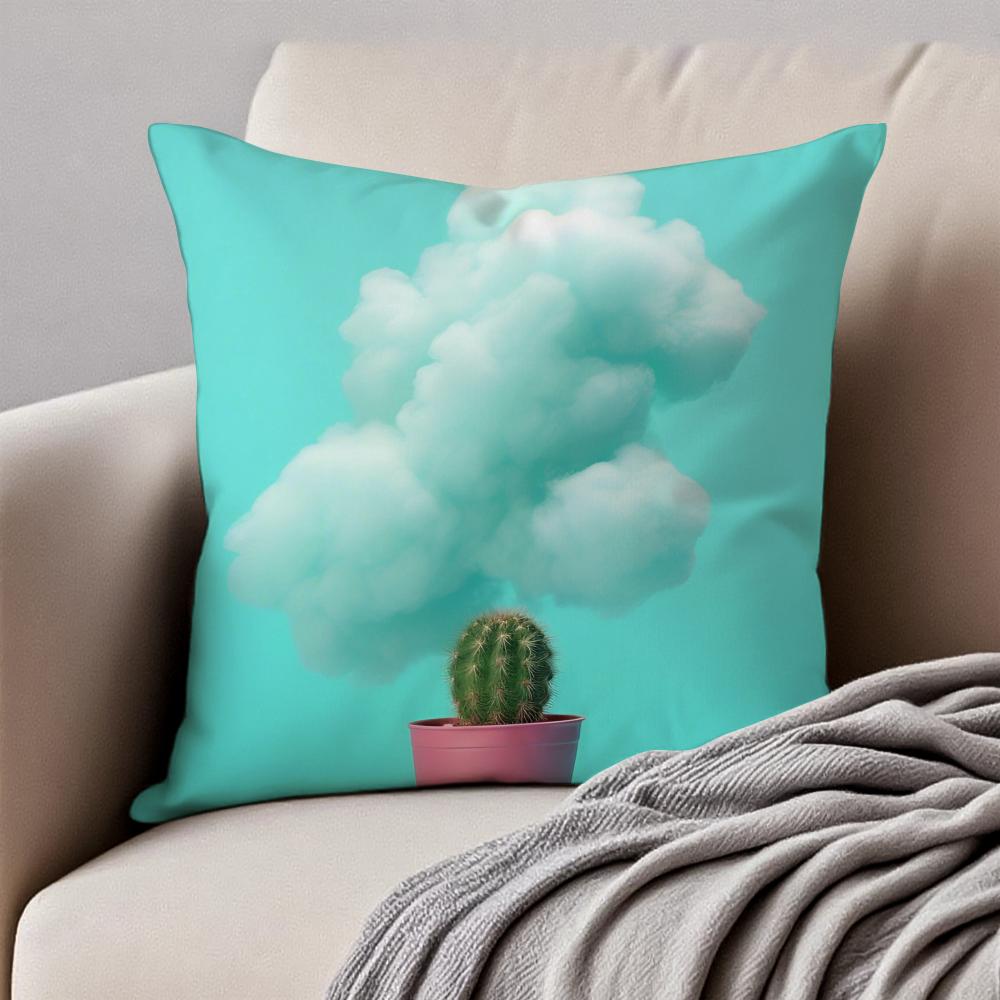 Fresh Tropical Plant Fruits Pattern Art Cushion Cover Pillowcase Antidustmite Invisible Zipper Short Plush Sofa Cushion