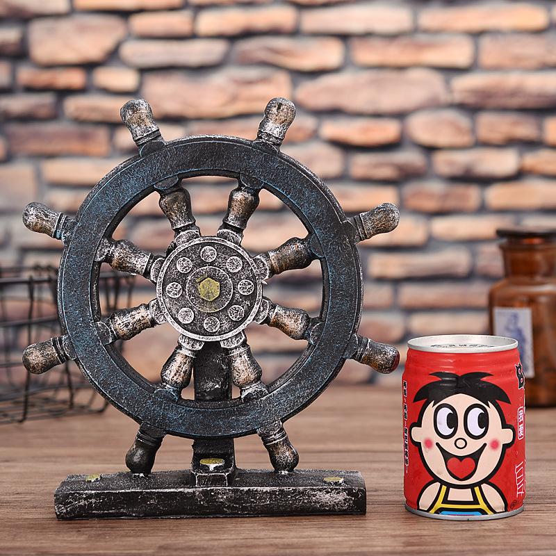 Creative Retro Rudder Compass Model Coffee Shop Window Display Table Props Decorations