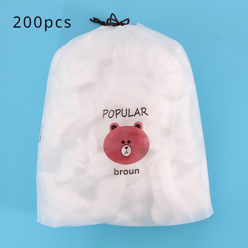 

100/200/300/500/1000 шт. одноразовые крышки для еды, консервация холодильника, пластиковая упаковка, крышки для пищевых продуктов, бахилы, головные уборы для душа, миски, кепки, сумка 200pcs