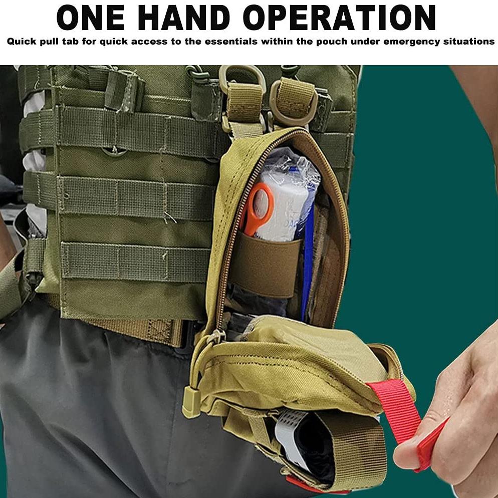 Medical Pouch Tourniquet Holder Tactical First Aid Pouch Small Trauma Kit  Pouch Emergency EMT Kit for Camping Hiking