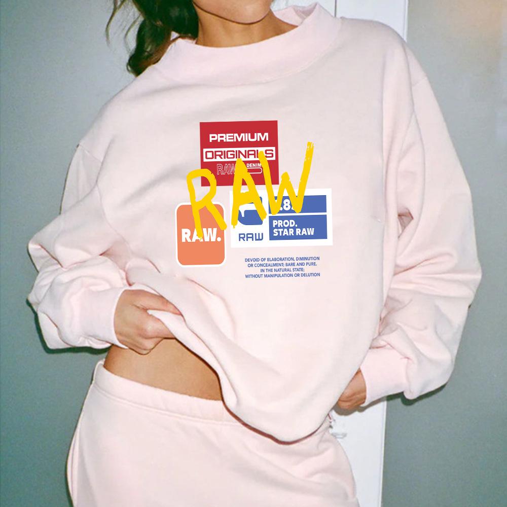 European Trend Women's Autumn Long-Sleeve Mid-High Collar Sweatshirt