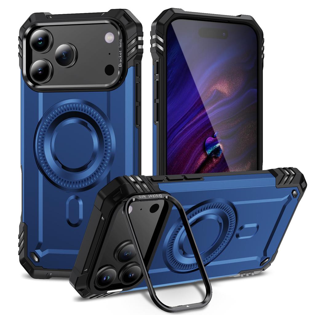 Compatible with iPhone 17 Pro Max military magnetic phone case, Apple 16 Pro stand, 15 shockproof 14 protective cases