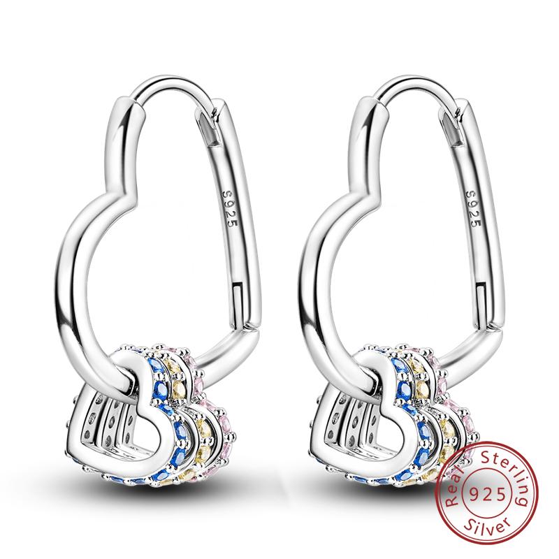 Hoop Earrings 925 Silver Starlight Crystal Circular Snake Bone Hoop Earrings For Women Fashion Birthday Jewelry Gift